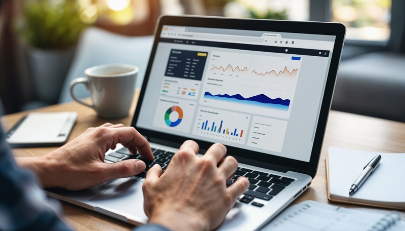 Tim bisnis menggunakan sistem digital